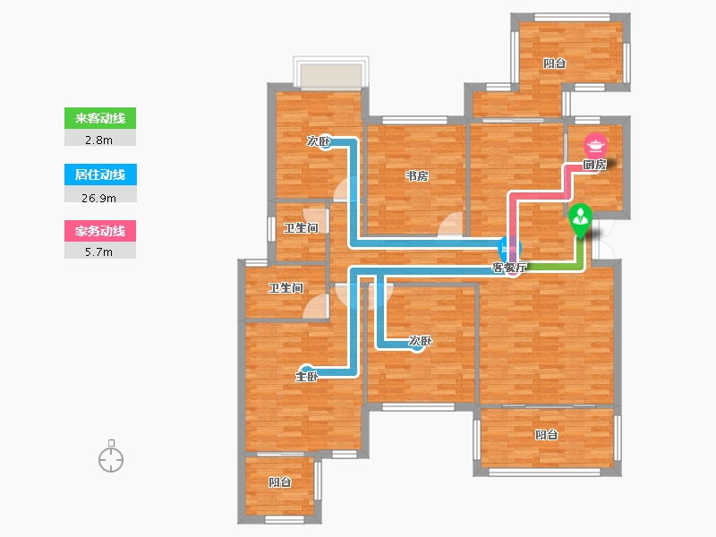 重庆-重庆市-琅樾江山121m²-124.93-户型库-动静线