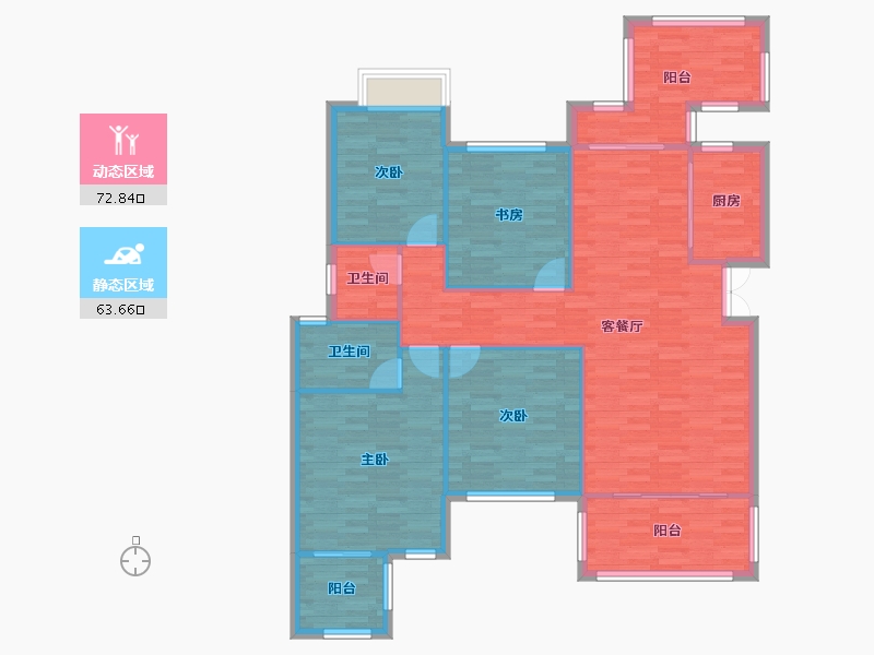 重庆-重庆市-琅樾江山121m²-124.93-户型库-动静分区