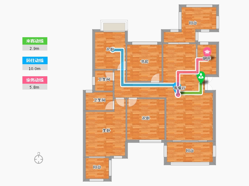 重庆-重庆市-琅樾江山121m²-127.40-户型库-动静线