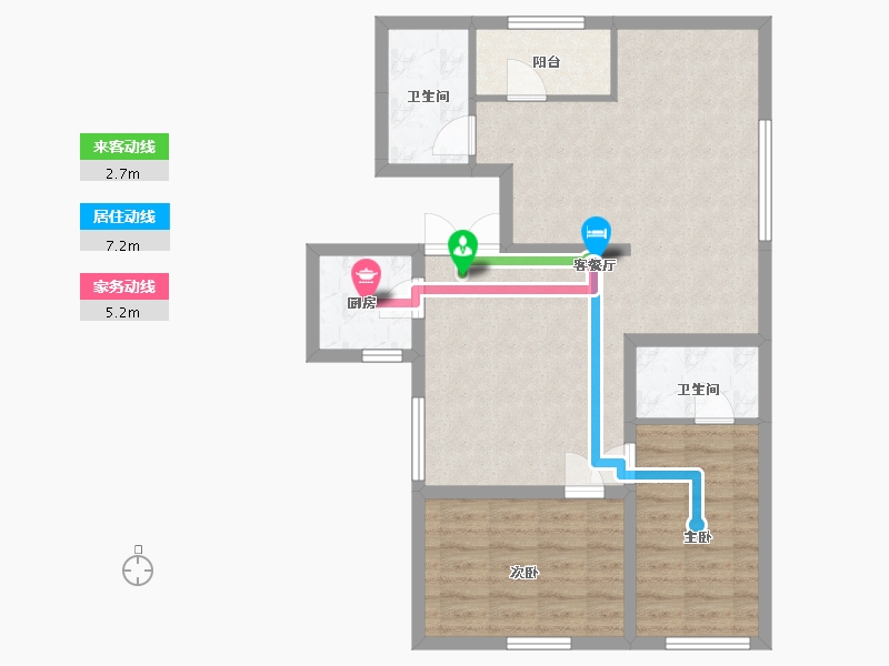 陕西省-西安市-陕建翠园锦绣135m²-78.76-户型库-动静线