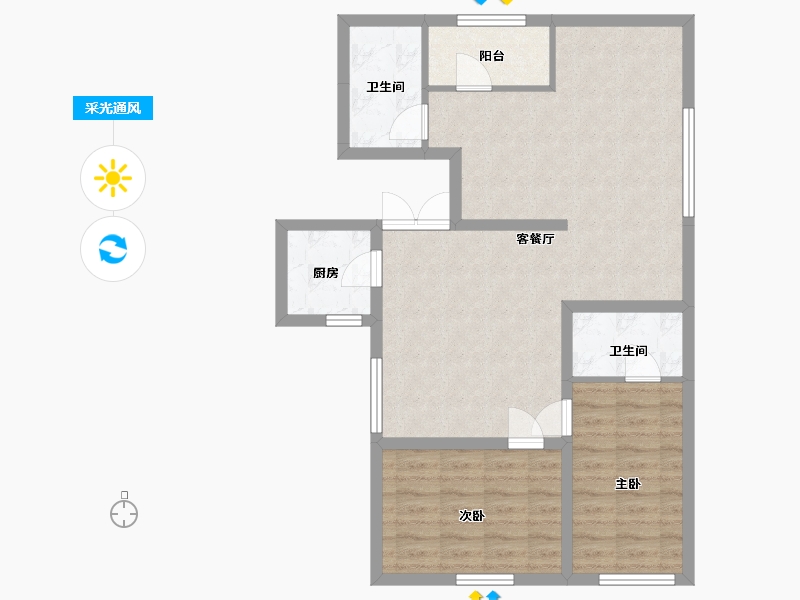 陕西省-西安市-陕建翠园锦绣135m²-78.76-户型库-采光通风