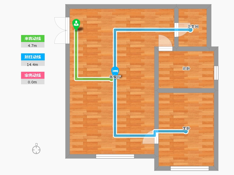 陕西省-西安市-陕建翠园锦绣3号楼81m²-65.94-户型库-动静线