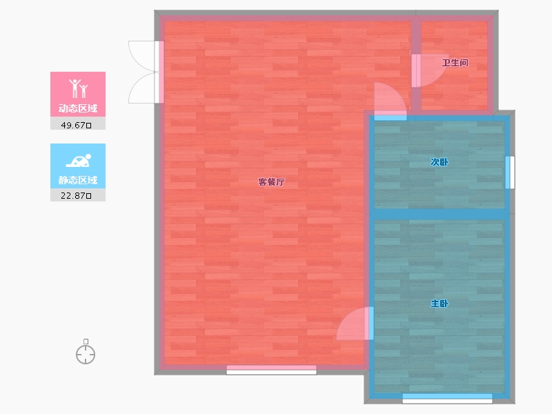 陕西省-西安市-陕建翠园锦绣3号楼81m²-65.94-户型库-动静分区