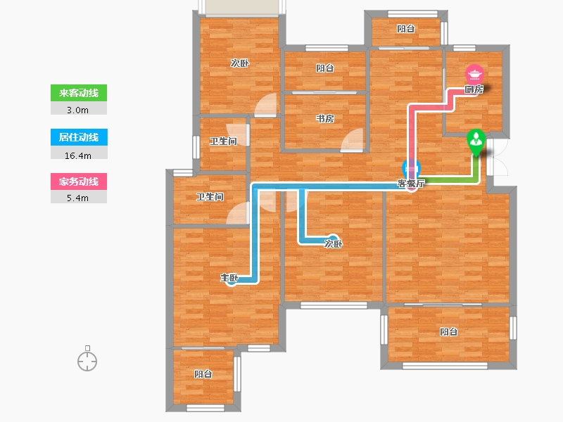 重庆-重庆市-琅樾江山116m²-118.60-户型库-动静线