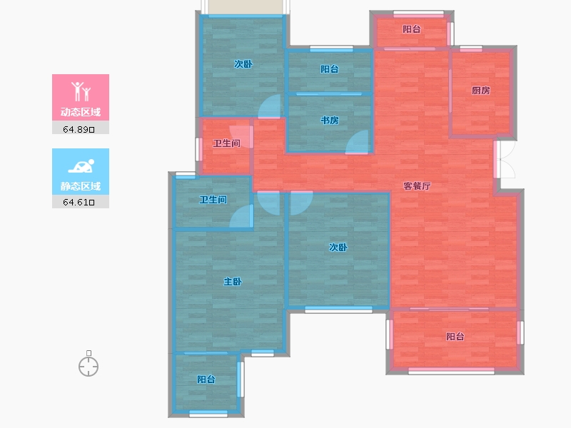 重庆-重庆市-琅樾江山116m²-118.60-户型库-动静分区