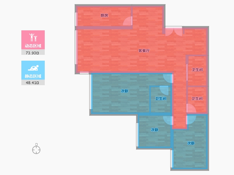 重庆-重庆市-星耀天地19幢110m²-109.71-户型库-动静分区