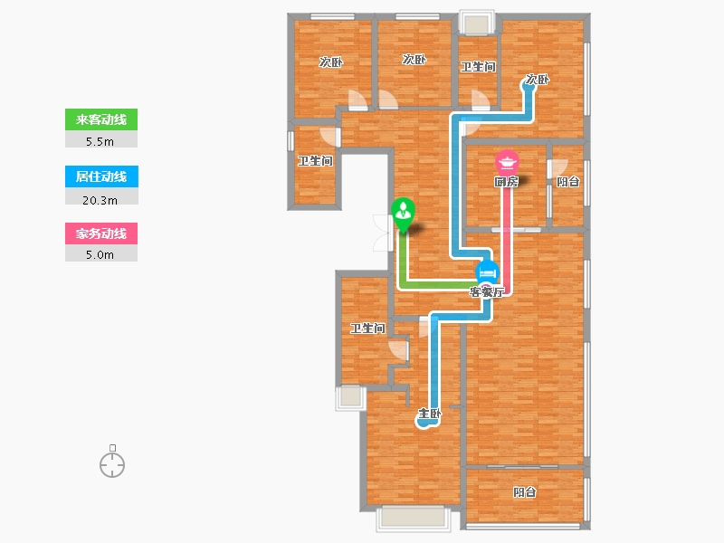 重庆-重庆市-星耀天地9幢184m²-183.70-户型库-动静线