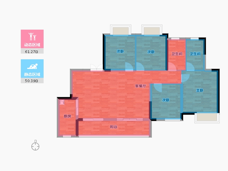 重庆-重庆市-中建瑾和城套内106m²-100.56-户型库-动静分区