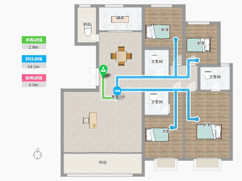 陕西省-西安市-清凉山樾9号楼,10号楼195m²-156.00-户型库-动静线