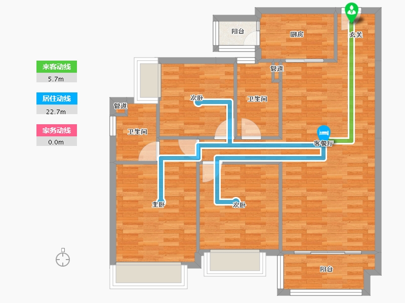 四川省-成都市-佳兆业悦府C1户型112m²-89.08-户型库-动静线