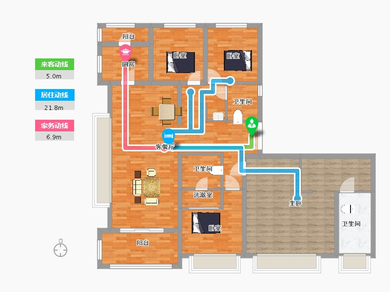 陕西省-西安市-奥园和悦府5号楼,9号楼169㎡-135.00-户型库-动静线