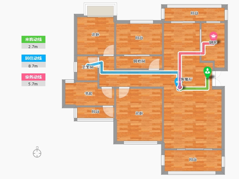 重庆-重庆市-琅樾江山92m²-103.11-户型库-动静线