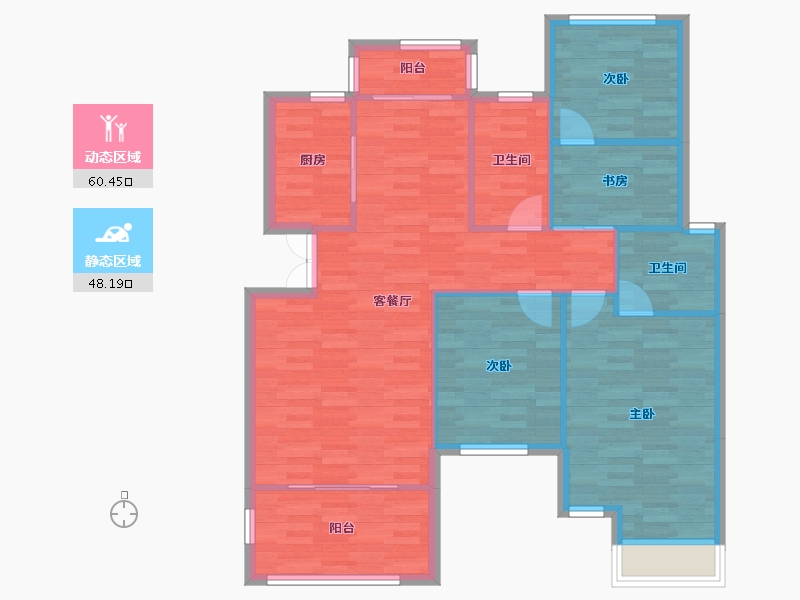 重庆-重庆市-琅樾江山107m²-99.08-户型库-动静分区