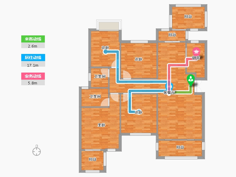 重庆-重庆市-琅樾江山124m²-125.57-户型库-动静线