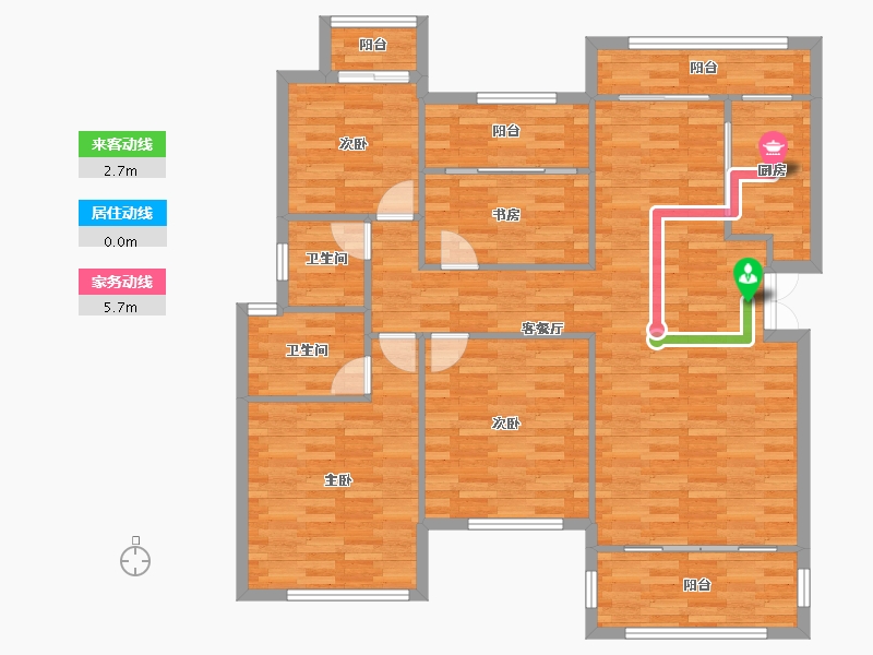 重庆-重庆市-琅樾江山119m²-119.67-户型库-动静线