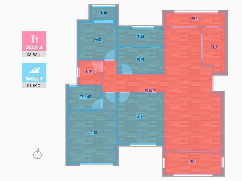 重庆-重庆市-琅樾江山119m²-119.67-户型库-动静分区