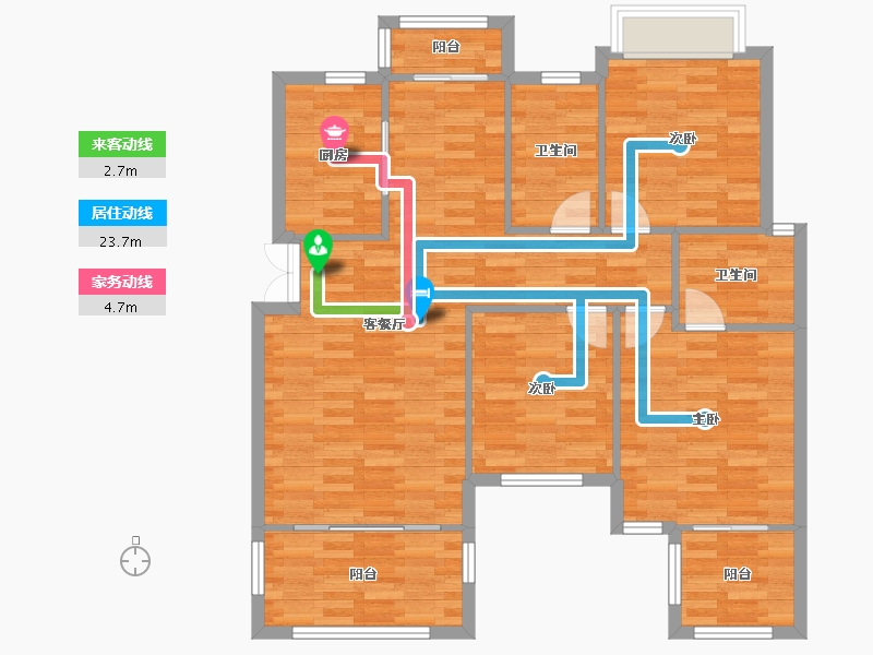 重庆-重庆市-琅樾江山98m²-100.34-户型库-动静线