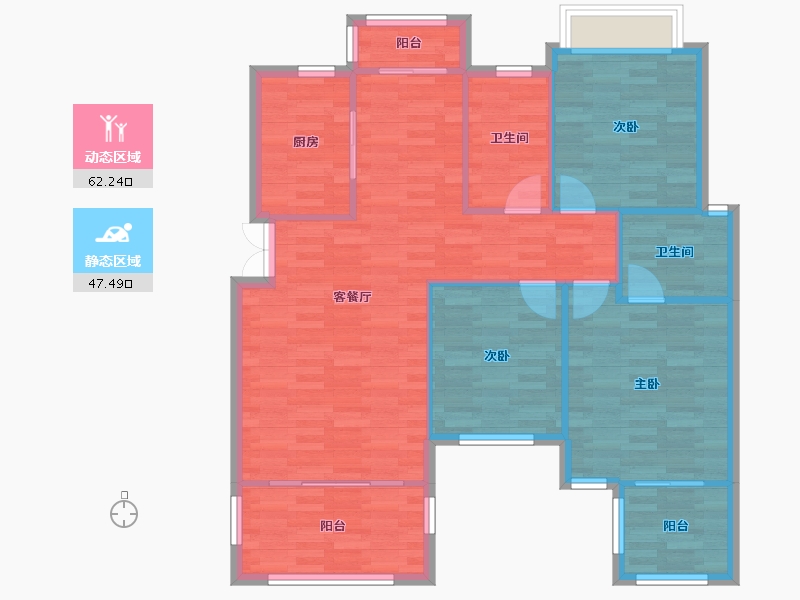 重庆-重庆市-琅樾江山98m²-100.34-户型库-动静分区