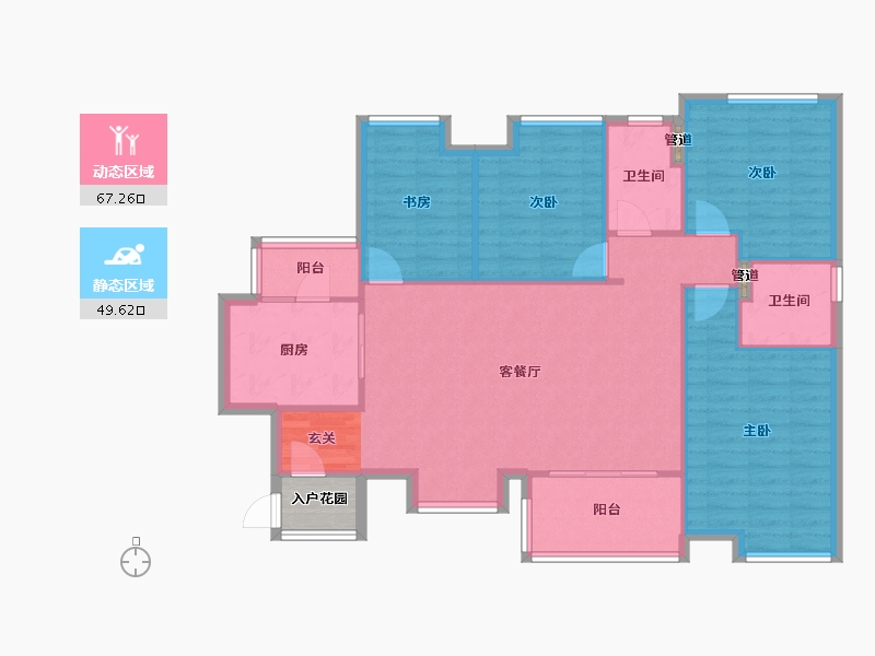 四川省-成都市-佳兆业悦府8号楼,6号楼,9号楼,7号楼,11号楼,5号楼126m²-109.34-户型库-动静分区