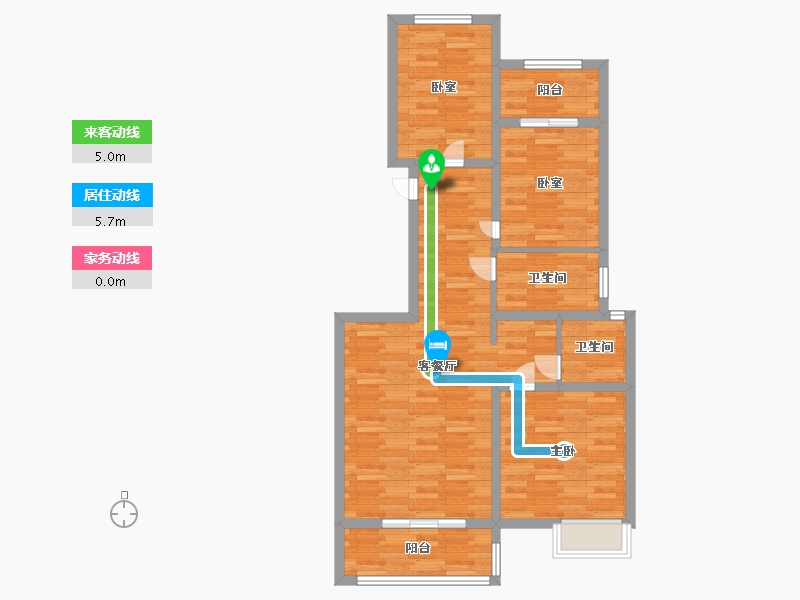 河南省-郑州市-正商生态城建面104m2-83.20-户型库-动静线