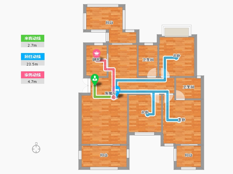 重庆-重庆市-琅樾江山100m²-104.93-户型库-动静线