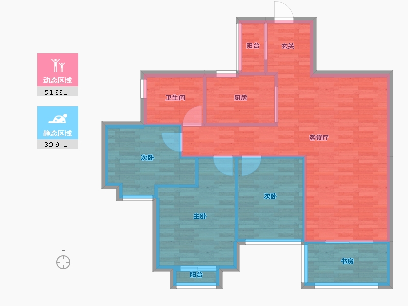 四川省-成都市-嘉合凤凰岛A390m²-82.78-户型库-动静分区