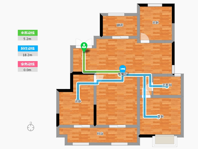 陕西省-西安市-中建锦绣天地123㎡-98.00-户型库-动静线