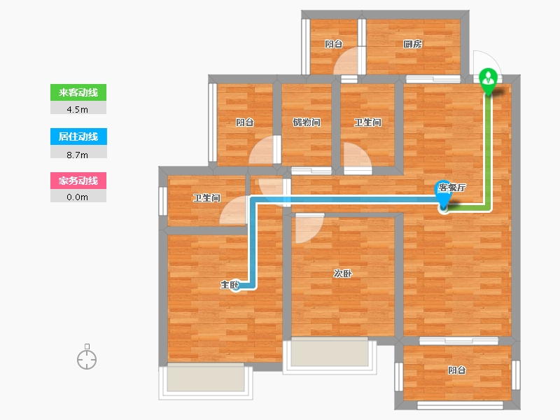 重庆-重庆市-琅樾江山39号楼80m²-80.00-户型库-动静线