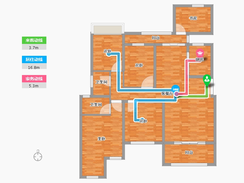 重庆-重庆市-琅樾江山15号楼,21号楼,23号楼,133m²-133.00-户型库-动静线