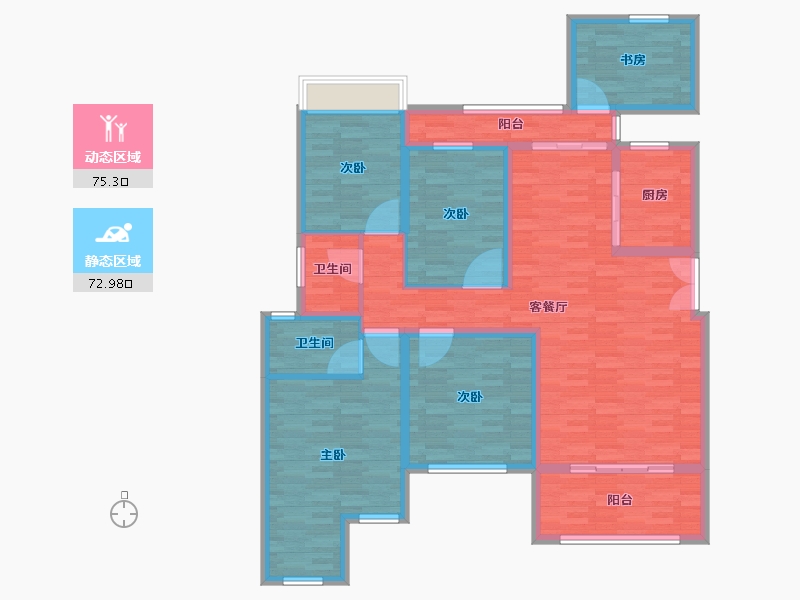 重庆-重庆市-琅樾江山15号楼,21号楼,23号楼,133m²-133.00-户型库-动静分区