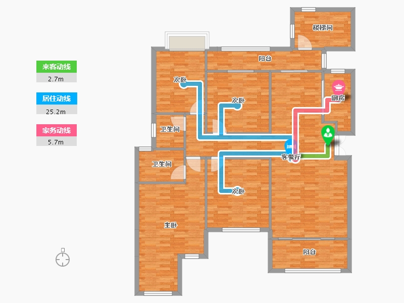 重庆-重庆市-琅樾江山4号楼141m²-130.04-户型库-动静线