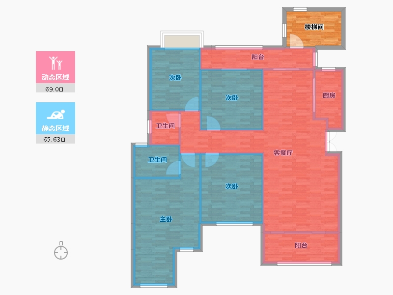 重庆-重庆市-琅樾江山4号楼141m²-130.04-户型库-动静分区