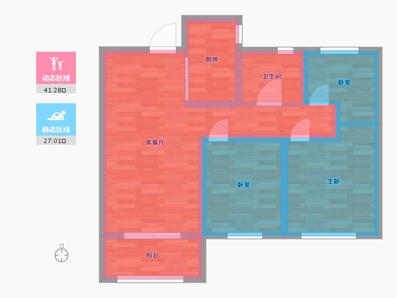 河南省-郑州市-融创城19号地2号楼,19号地3号楼,19号地5号楼,19号地6号楼,19号地8号-59.63-户型库-动静分区