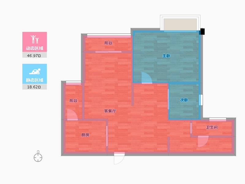 重庆-重庆市-琅樾江山33号楼,35号楼,36号楼59m²-59.00-户型库-动静分区