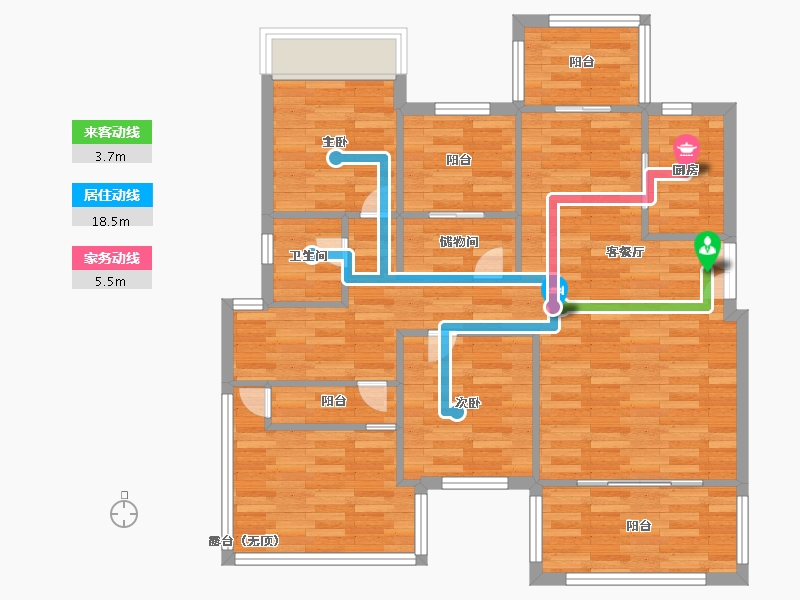 重庆-重庆市-琅樾江山15号楼,21号楼,23号楼,25号楼90m²-89.99-户型库-动静线