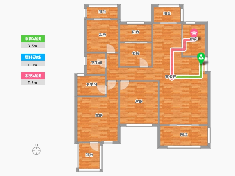 重庆-重庆市-琅樾江山15号楼,21号楼,23号楼,25号楼115m²-121.95-户型库-动静线