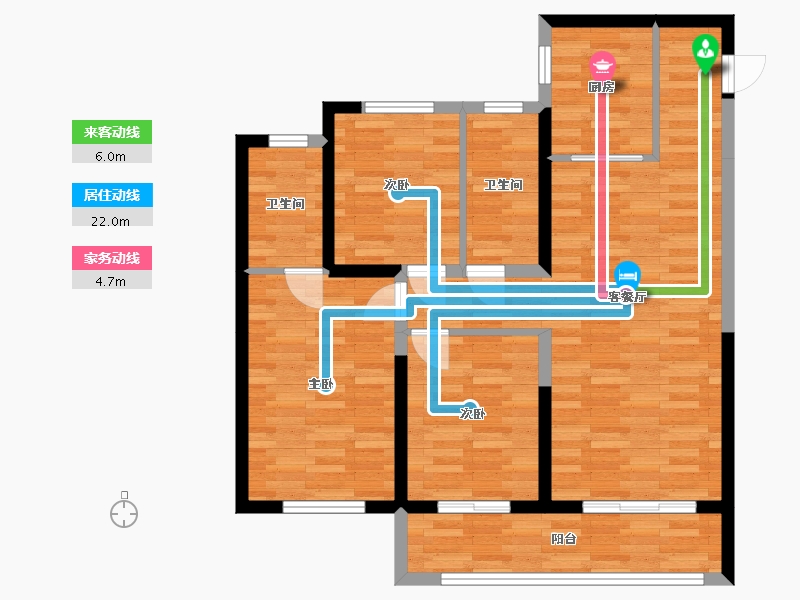 河南省-郑州市-融创城17号地4号楼,17号地6号楼建面126m2-89.01-户型库-动静线