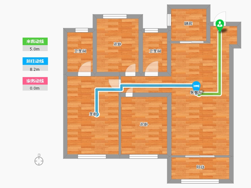 河南省-郑州市-融创城19号地1号楼,19号地4号楼,19号地7号楼建面119m2-79.00-户型库-动静线