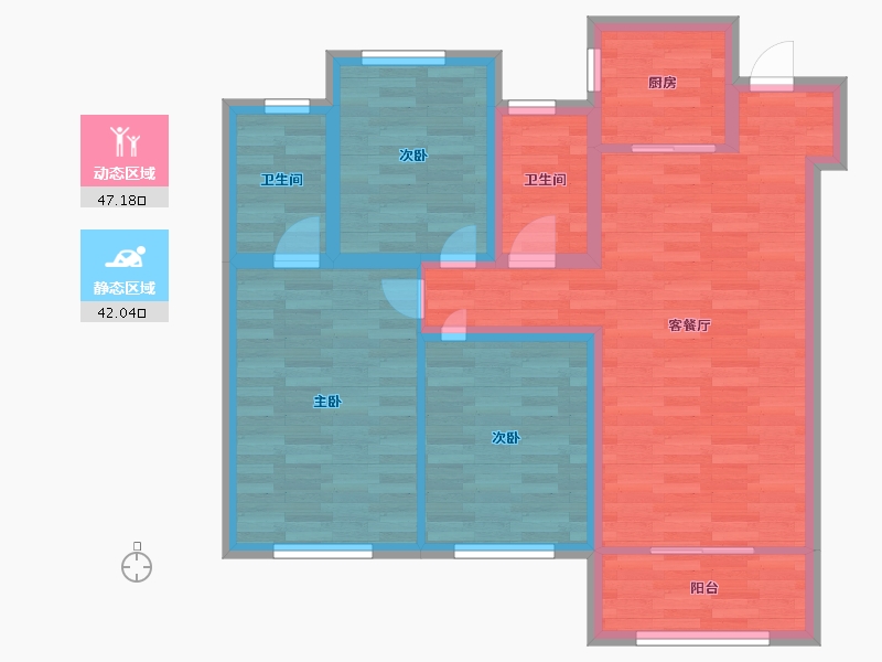 河南省-郑州市-融创城19号地1号楼,19号地4号楼,19号地7号楼建面119m2-79.00-户型库-动静分区