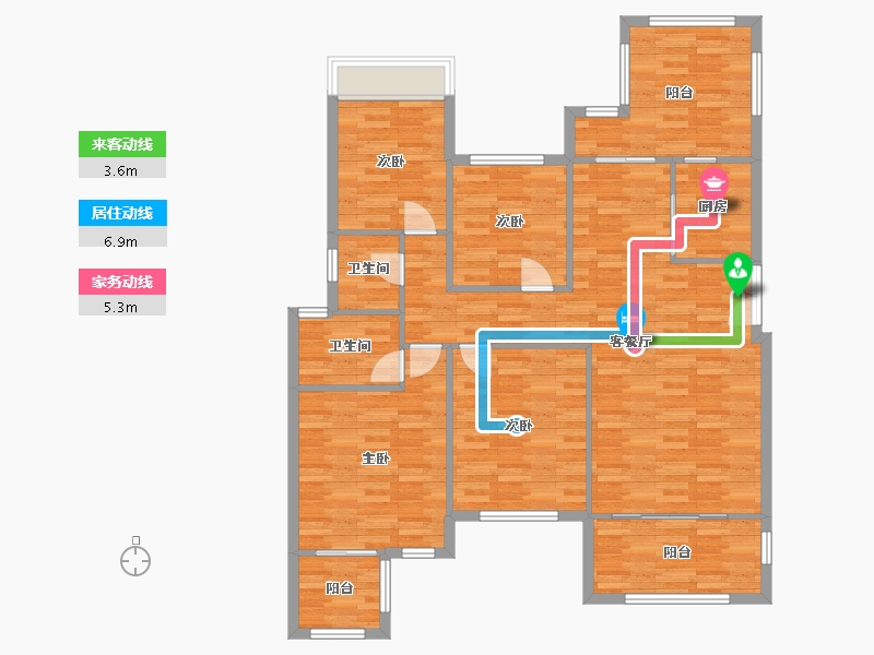 重庆-重庆市-琅樾江山15号楼,21号楼,23号楼,25号楼120m²-121.32-户型库-动静线