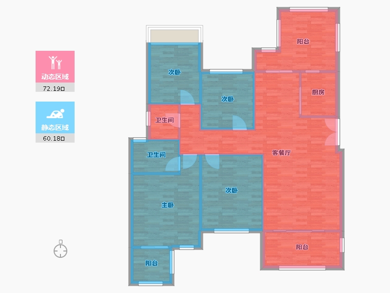 重庆-重庆市-琅樾江山15号楼,21号楼,23号楼,25号楼120m²-121.32-户型库-动静分区