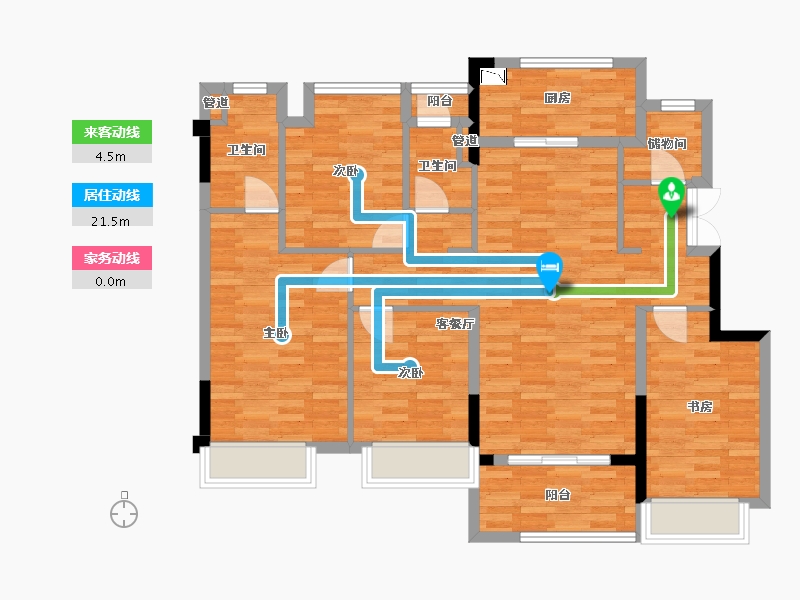 重庆-重庆市-万科招商理想城2-1,2-2,2-3,2-8,2-10号楼套内110m²-102.77-户型库-动静线