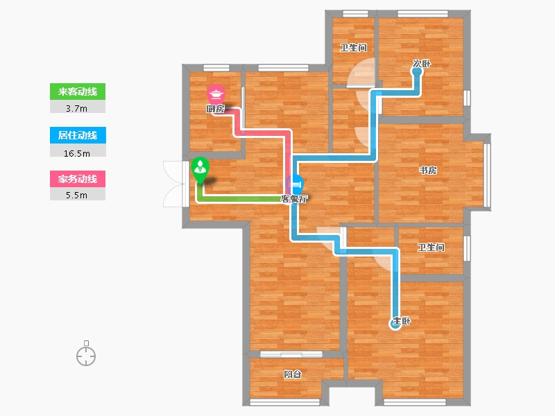 河南省-郑州市-中岳俪景湾3号楼建面124m-99.21-户型库-动静线