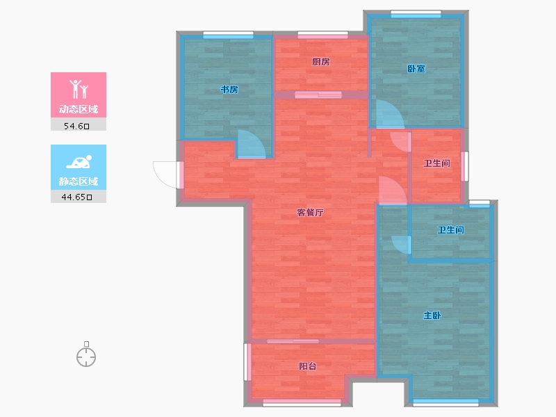 河南省-郑州市-中岳俪景湾3C-2户型6号楼建面113m2-90.40-户型库-动静分区