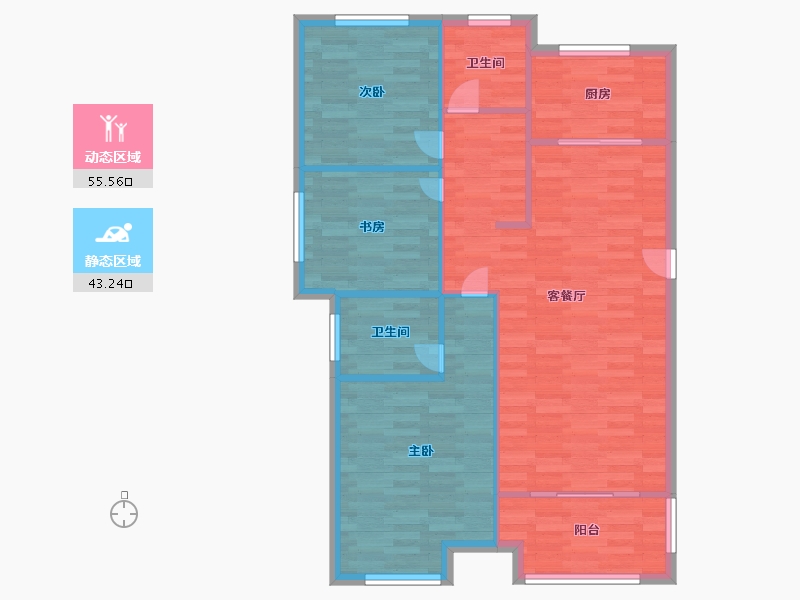 河南省-郑州市-中岳俪景湾6号楼建面113m2-90.40-户型库-动静分区