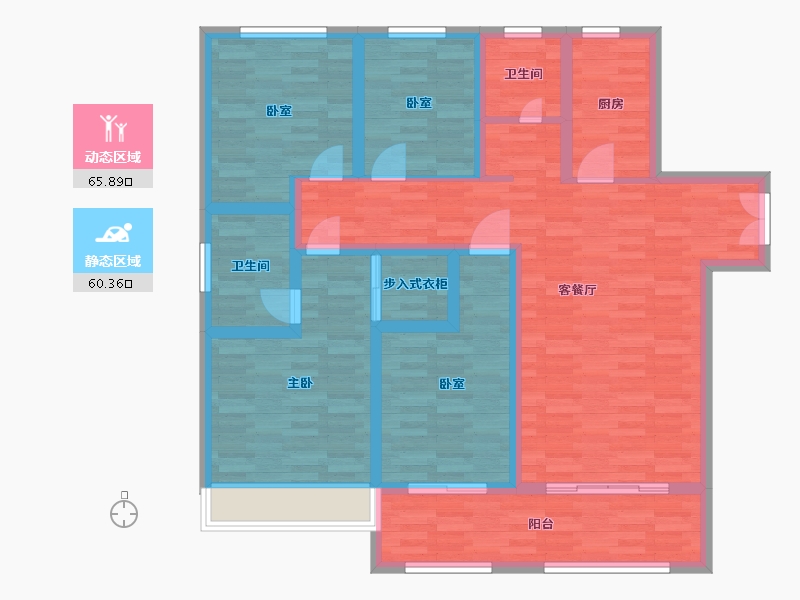 河南省-郑州市-中博城珑誉园一期2号楼建面140m2-112.01-户型库-动静分区