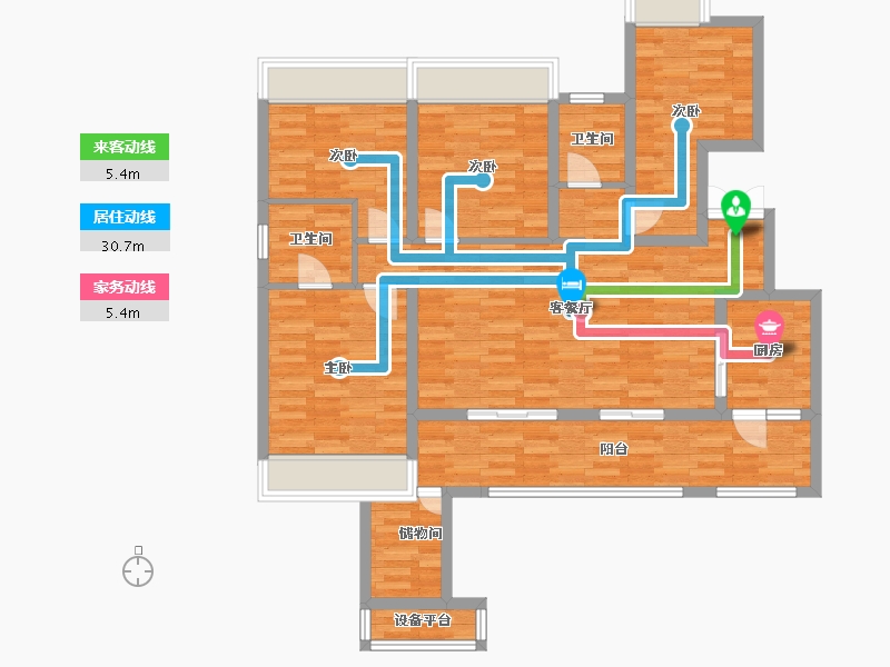 重庆-重庆市-西永9号套内110m²-107.88-户型库-动静线