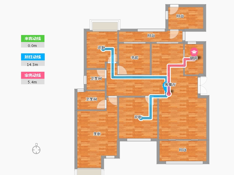 重庆-重庆市-琅樾江山125m²-124.73-户型库-动静线