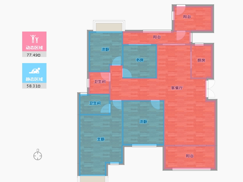 重庆-重庆市-琅樾江山125m²-124.73-户型库-动静分区