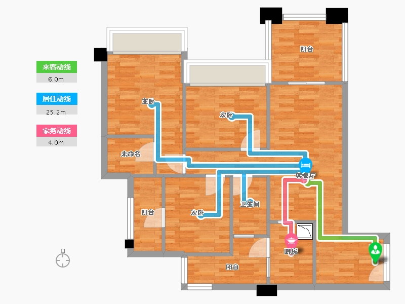 重庆-重庆市-西永9号套内80m²-80.00-户型库-动静线